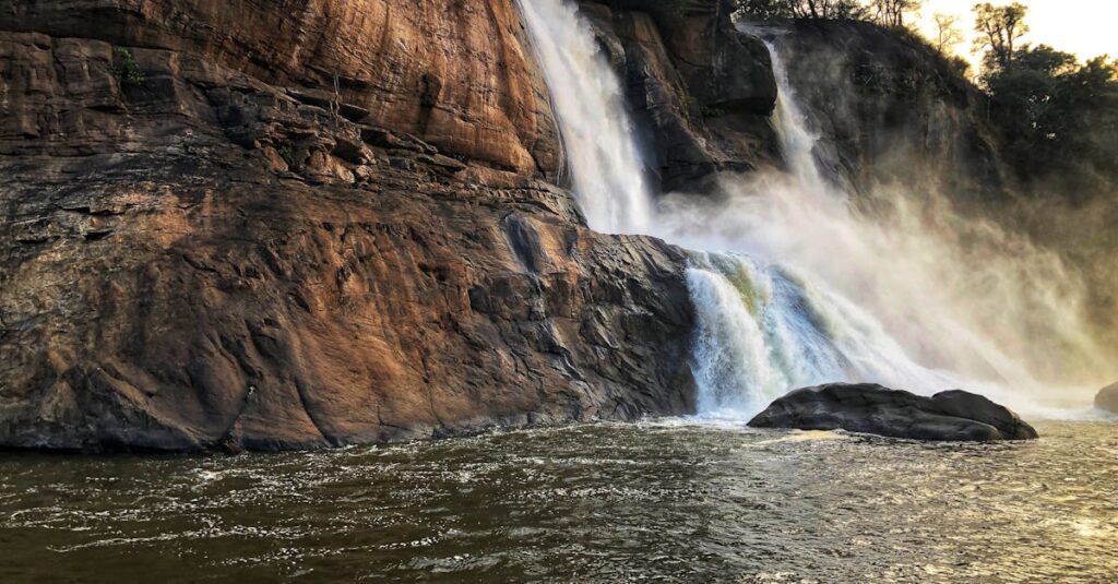 The View of the Athirappilly Falls from Below